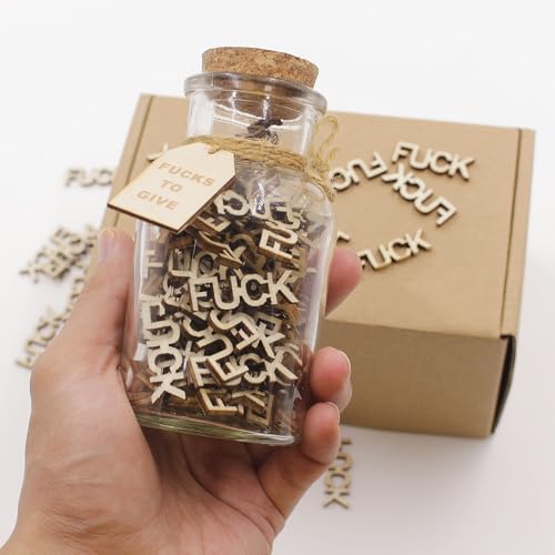 5oz Gift Jar - Fuck Jar, Funny Bad Mood Vent for Friend Gifts
| Fuck Wooden Cutout Letter Piece - Gift Jar for Holiday,