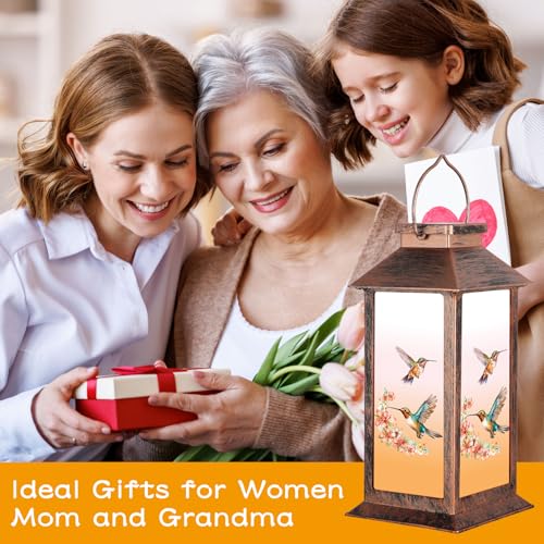 Solar Lantern Outdoor Waterproof Hummingbird Garden Decor for Women Birthday Gifts