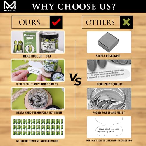 Emotional Support Pickle Jar Gifts for Women, 60 Positive Affirmation Cards, Inspiration Birthday Gift