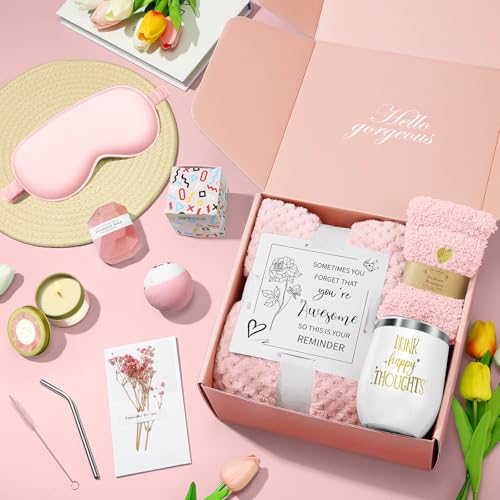 Happy Birthday & Mothers Day Gifts for Women, Mom, Her Friend, Sister, Wife, Grandma - Unique Relaxing Spa Gift Basket