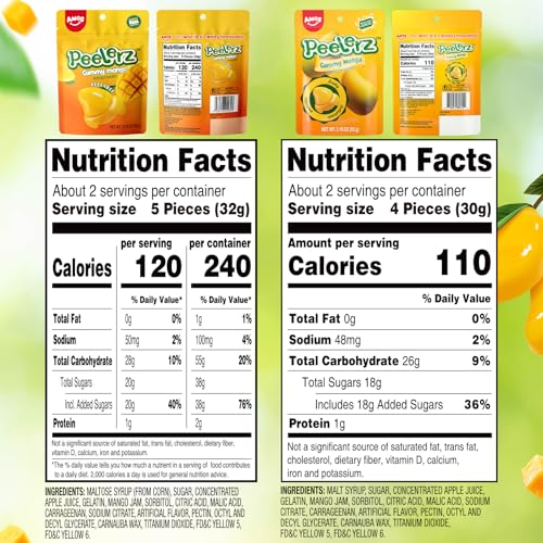 Amos Peelerz Mango Gummy Candy, Resealable |19oz Bag, Peeling Fun for Mango Lovers
| Amos Peelerz Mango Gummy Candy, Re