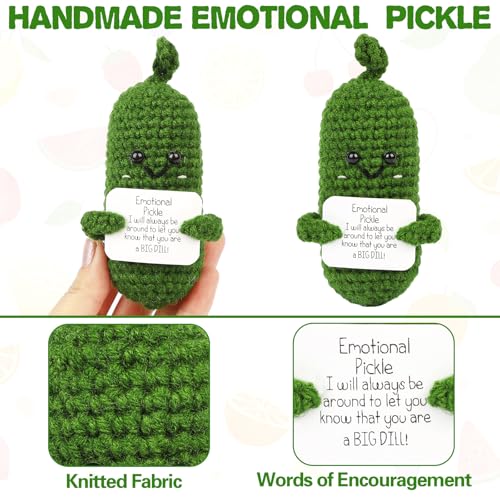 Emotional Pickle Handmade Gift Cucumber Crochet Doll Mothers Day Birthday Easter Basket Stuffers Support Potato Friend